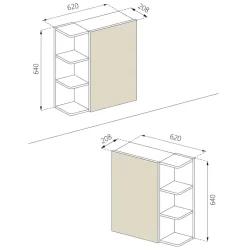 Spiegelschrank Fynn Goldkraft Eiche 62 x 64 cm Vicco