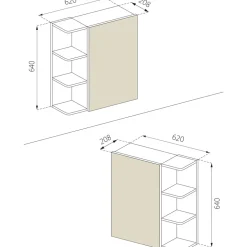 Spiegelschrank Fynn Weiß 62 x 64 cm Vicco