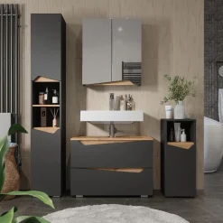 Spiegelschrank Marelle Anthrazit/Artisan 60 x 67 cm mit höhenverstellbarem Einlegeboden Vicco