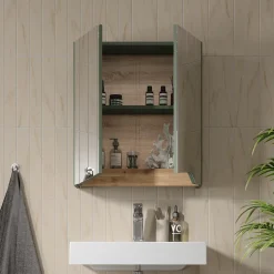 Spiegelschrank Marelle Grün/Artisan 60 x 67 cm mit höhenverstellbarem Einlegeboden Vicco