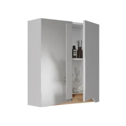 Spiegelschrank Marelle Weiß/Artisan 60 x 67 cm mit höhenverstellbarem Einlegeboden Vicco