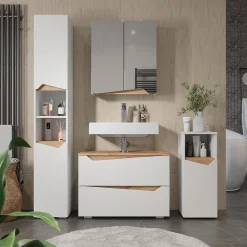 Spiegelschrank Marelle Weiß/Artisan 60 x 67 cm mit höhenverstellbarem Einlegeboden Vicco