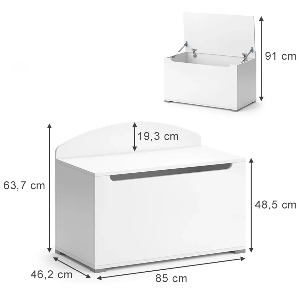 Spielzeugtruhe Arno Weiß 85 x 63.7 cm mit Deckel Vicco