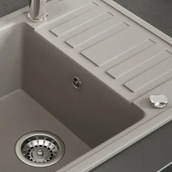 Spülbecken Beige 57.5 x 46 cm mit Trockenplatz Bergström