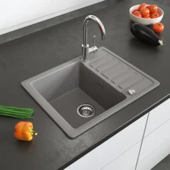 Spülbecken Beton 57.5 x 46 cm mit Trockenplatz Bergström