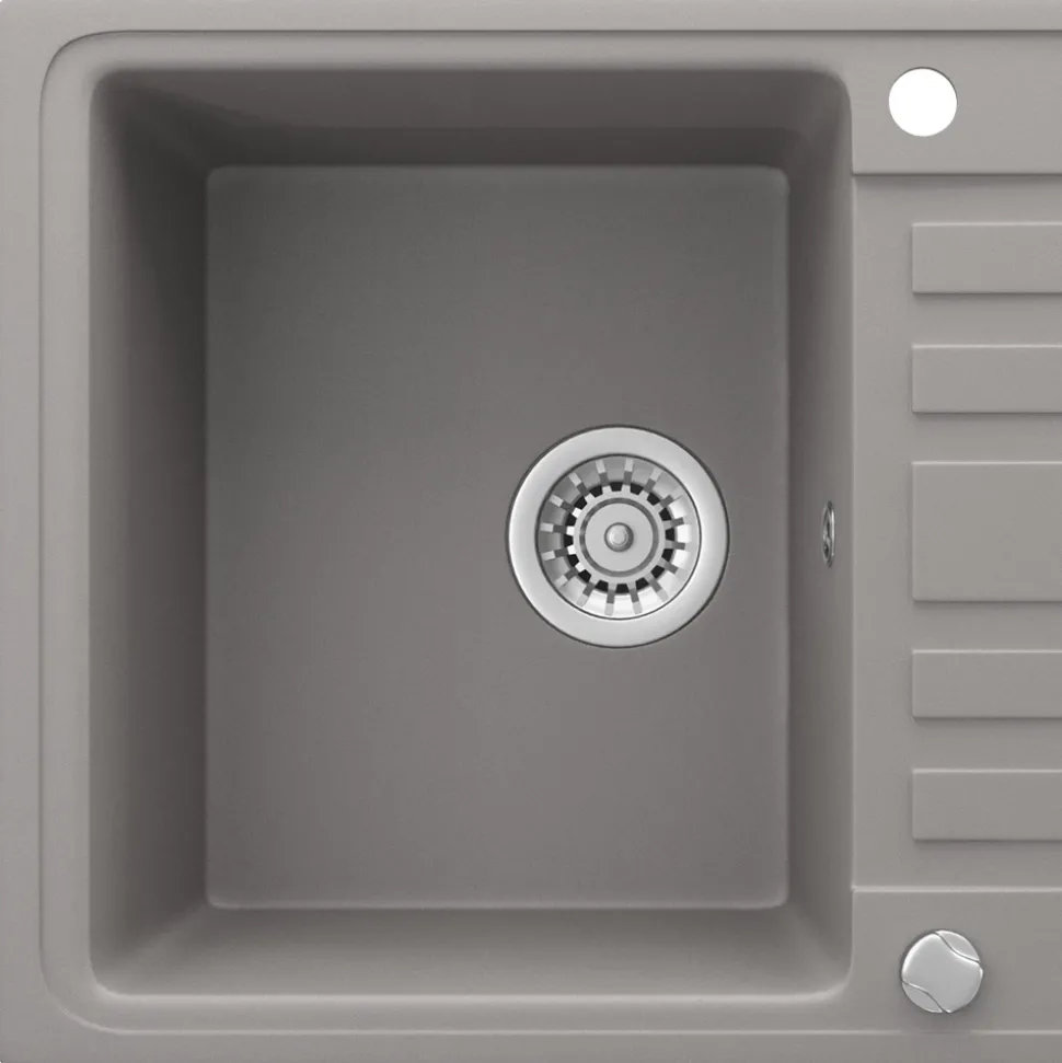 Spülbecken Beton 57.5 x 46 cm mit Trockenplatz Bergström