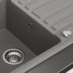 Spülbecken Beton 76.5 x 46 cm mit Trockenplatz Bergström