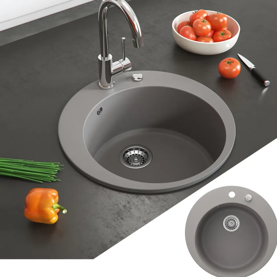 Spülbecken Beton 50.5 x 50.5 cm Rund Bergström