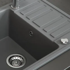 Spülbecken Grau 57.5 x 46 cm mit Trockenplatz Bergström