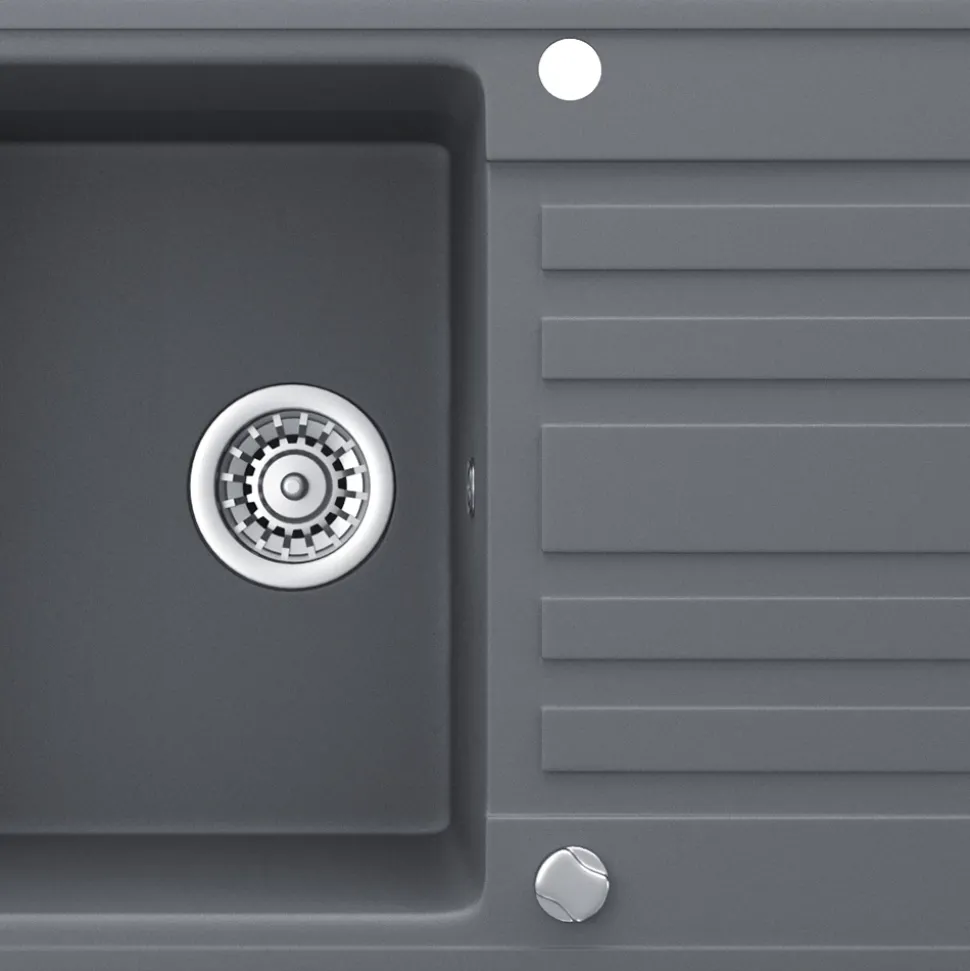 Spülbecken Grau 76.5 x 46 cm mit Trockenplatz Bergström