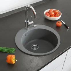 Spülbecken Grau 50.5 x 50.5 cm Rund Bergström