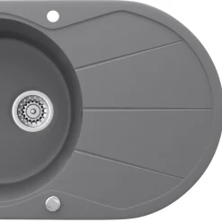 Spülbecken Grau 78 x 50 cm Rund mit Trockenplatz Bergström
