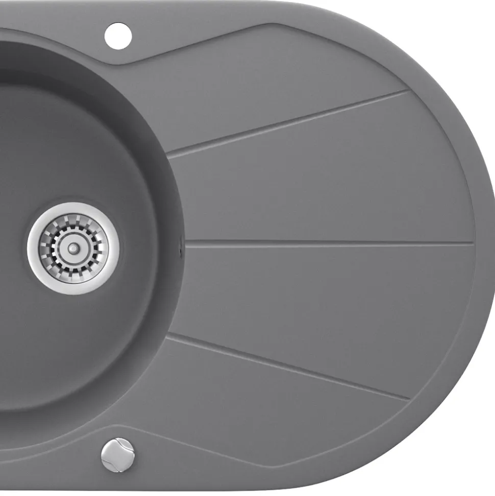 Spülbecken Grau 78 x 50 cm Rund mit Trockenplatz Bergström