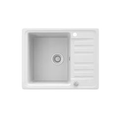 Spülbecken Weiß 57.5 x 46 cm mit Trockenplatz Bergström