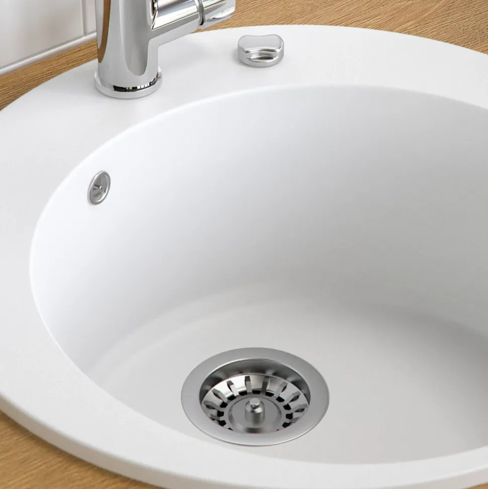 Spülbecken Weiß 50.5 x 50.5 cm Rund Bergström