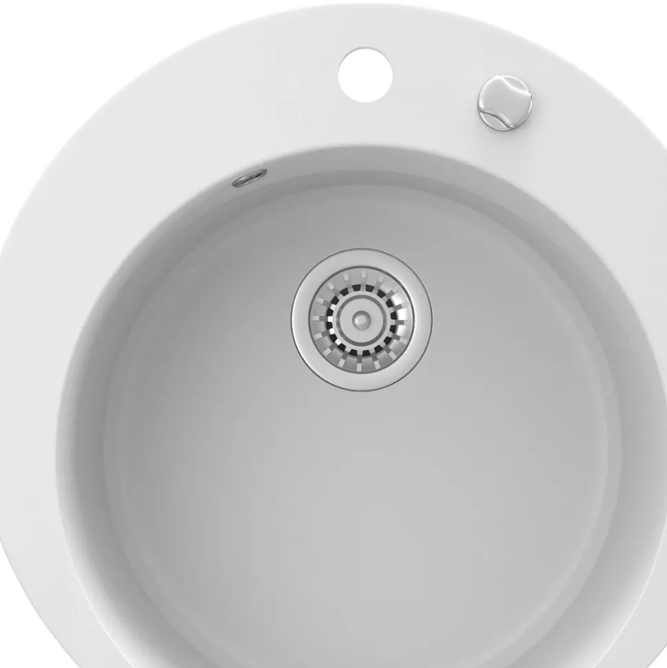 Spülbecken Weiß 50.5 x 50.5 cm Rund Bergström