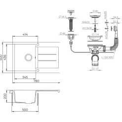 Spülbecken Kapstadt Beton 78 x 50 cm Bergström