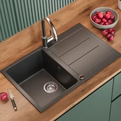 Spülbecken Kapstadt Schwarz 78 x 50 cm Bergström