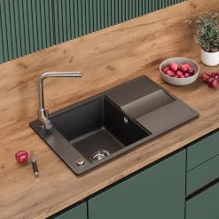 Spülbecken Kyoto Schwarz 78 x 50 cm Bergström