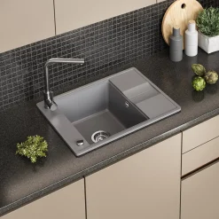 Spülbecken Osaka Grau 67 x 50 cm Bergström