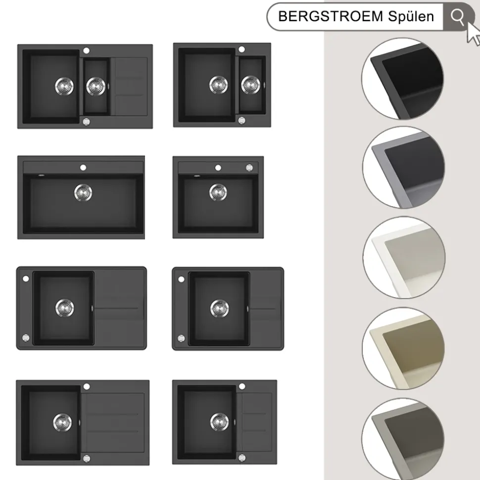 Spülbecken Paris Beige 57 x 51 cm Bergström