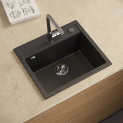 Spülbecken Paris Schwarz 57 x 51 cm Bergström