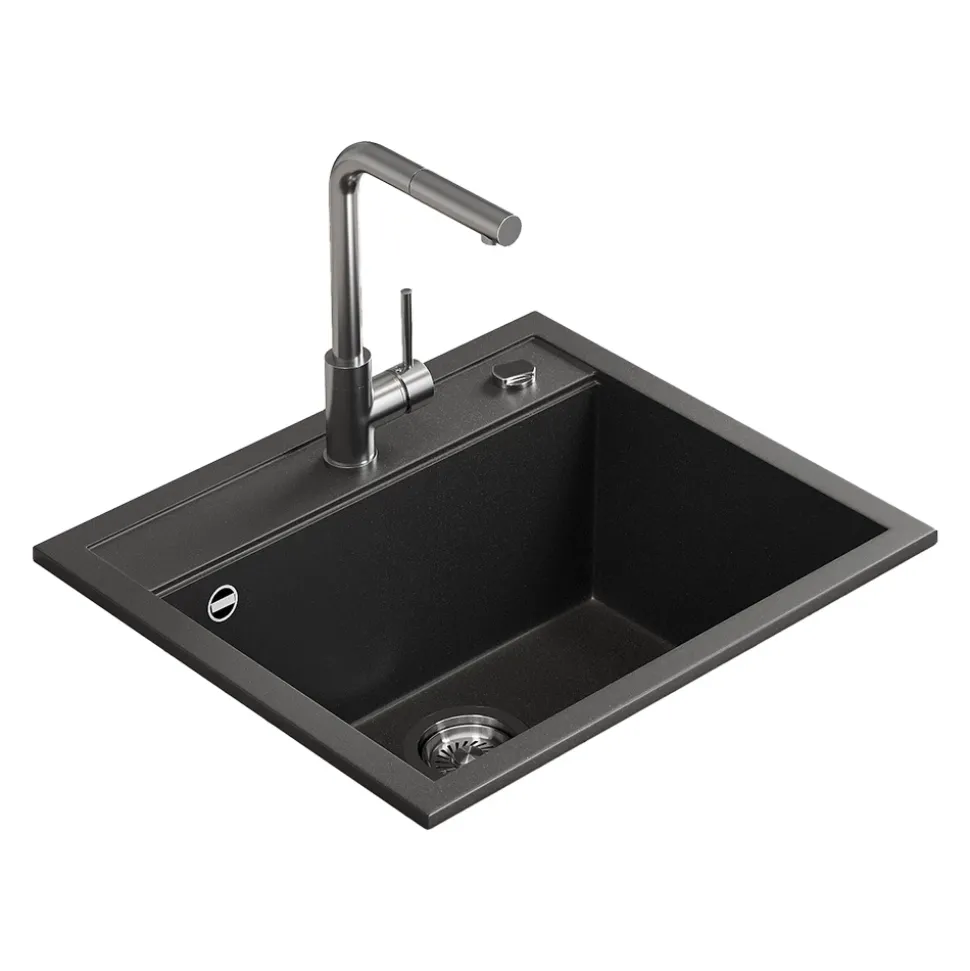 Spülbecken Paris Schwarz 57 x 51 cm Bergström