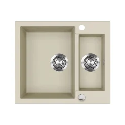 Spülbecken Prag Beige 58 x 50 cm mit 2 Spülen Bergström
