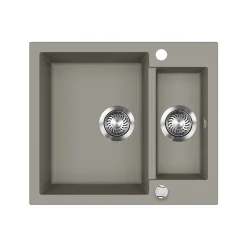 Spülbecken Prag Beton 58 x 50 cm mit 2 Spülen Bergström