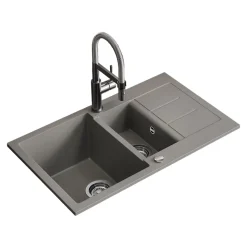 Spülbecken Seattle Beton 80 x 50 cm mit 2 Spülbecken & Trockenplatz Bergström