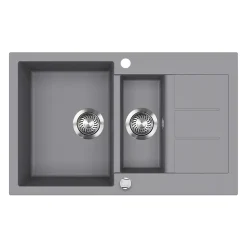 Spülbecken Seattle Grau 80 x 50 cm mit 2 Spülbecken & Trockenplatz Bergström