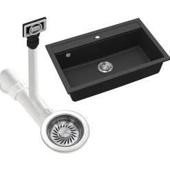 Spülbecken Sydney Schwarz 80 x 51 cm Bergström