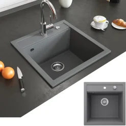 Spülbecken Tesa Grau 49 x 51 cm Bergström