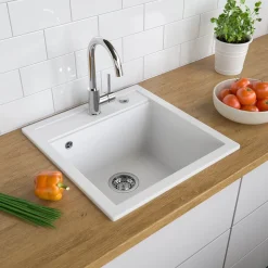 Spülbecken Tesa Weiß 49 x 51 cm Bergström