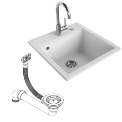 Spülbecken Tesa Weiß 49 x 51 cm Bergström