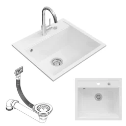 Spülbecken Valencia Weiß 56.5 x 51 cm Bergström