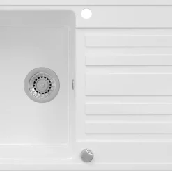Spülbecken Valencia Weiß 76.5 x 46 cm mit Trockenplatz Bergström
