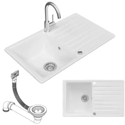 Spülbecken Valencia Weiß 76.5 x 46 cm mit Trockenplatz Bergström