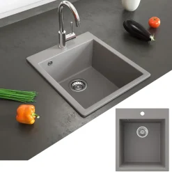 Spülbecken Venice Beton 42.5 x 50 cm Bergström