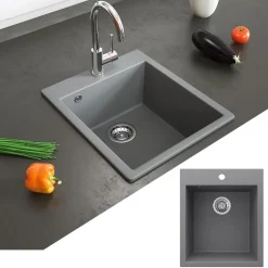 Spülbecken Venice Grau 42.5 x 50 cm Bergström