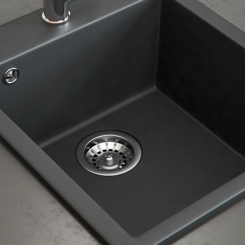 Spülbecken Venice Schwarz 42.5 x 50 cm Bergström