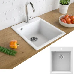 Spülbecken Venice Weiß 42.5 x 50 cm Bergström