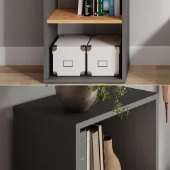 Standregal Orlando Anthrazit/Goldkraft Eiche 40 x 90.5 cm Vicco