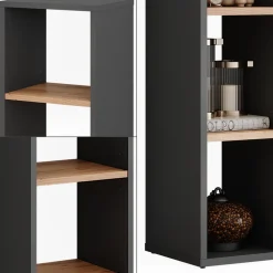 Standregal Orlando Anthrazit/Goldkraft Eiche 21.6 x 80.1 cm Vicco