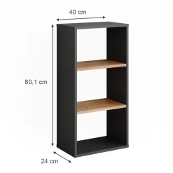 Standregal Orlando Anthrazit/Goldkraft Eiche 40 x 80.1 cm Vicco