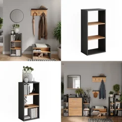 Standregal Orlando Anthrazit/Goldkraft Eiche 40 x 80.1 cm Vicco