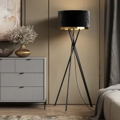 Stehlampe Goldamo Schwarz Vicco