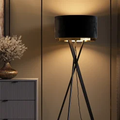 Stehlampe Goldamo Schwarz Vicco