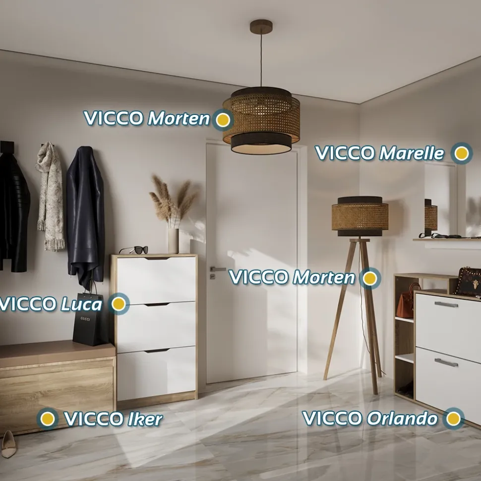 Stehlampe Morten Creme 45 x 142 cm Vicco