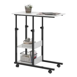 Stubentisch Liam Weiß 89 x 40 cm mit Rollen Vicco